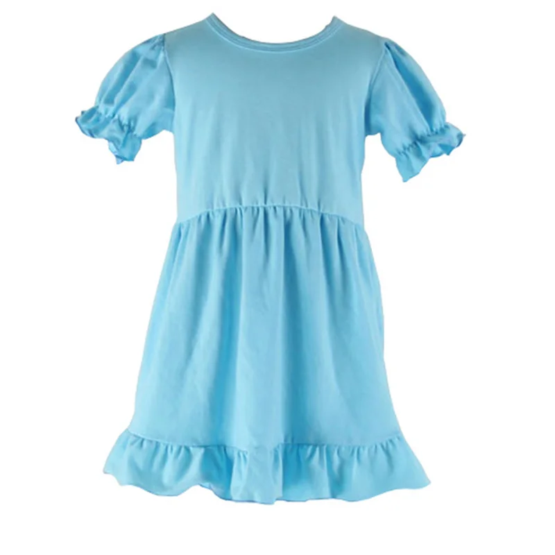 New Design Floral Print Little Girl Skirt Wholesale Short Sleeve Patchwork Cute Kids Girl Casual Dress