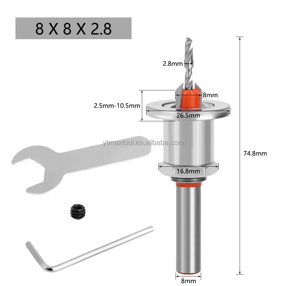 Adjustable countersink drill cone up screw step drill self tapping screw alloy head woodworking Step drill