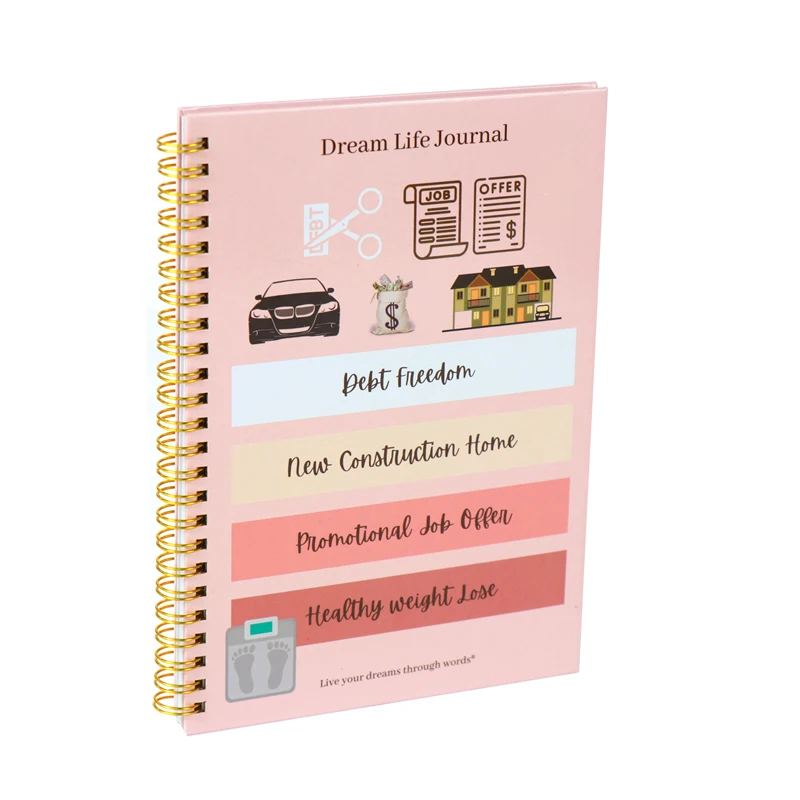 Healthy Weight Lose Planner Printing Custom Your Design Dream Life Journal A5 Size Line Pages Spiral Notebooks