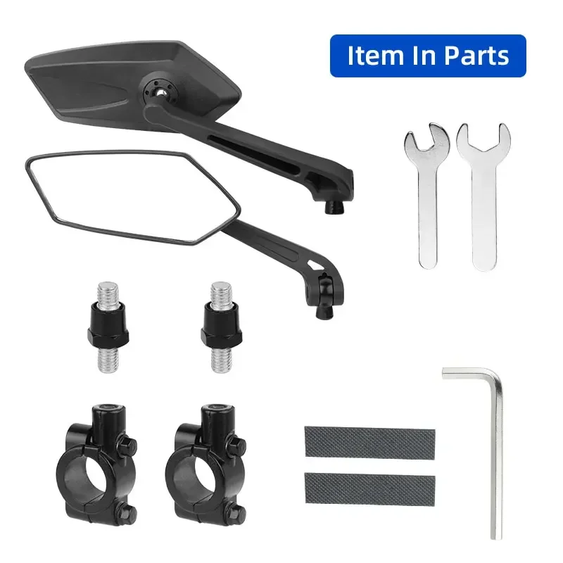360 Degree Cycling Mirror Electric Bike Scooter Motorcycle Handlebar Mount Metal Bracket Bicycle Rearview Mirror Back Side View