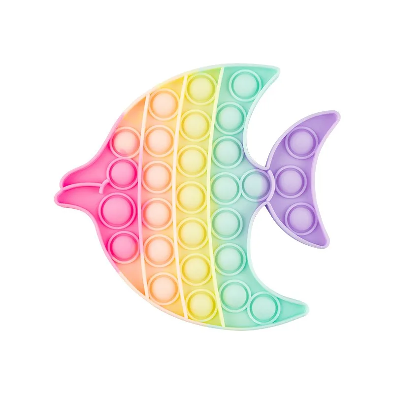 Stress Relief Kids Squeeze Toys Silicone Rainbow Cute sensory push pop bubble fidget toy