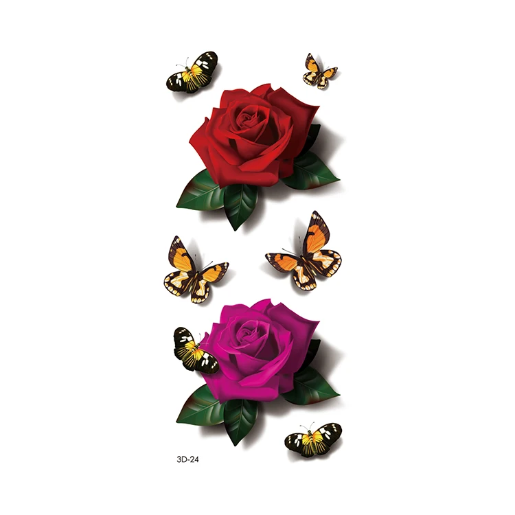 Hot Sale Sticker Designs Beauty Butterfly Body Tattoo 3d Tattoos Stickers