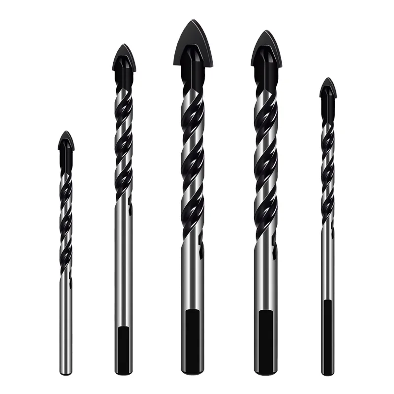 Multi-Material Drill Bit Set for Tile,Concrete, Brick, Glass, Plastic and Wood Tungsten Carbide Tip(5, 6, 8, 10, 12mm)