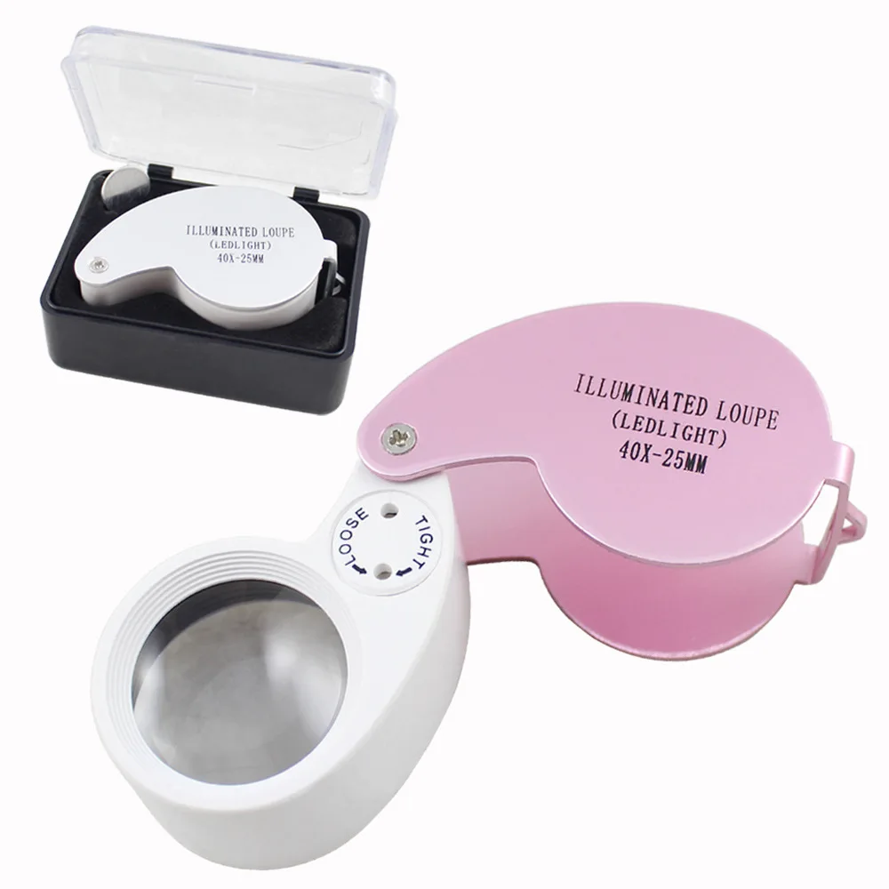 MG21011 Folding White LED Illuminated Loupe Jewelry Magnifier Magnifying Glass