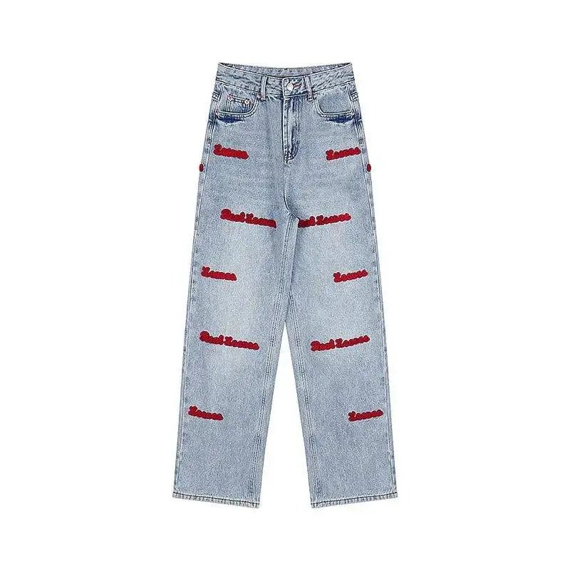 wholesale fashion ripped destroy hole cut and sewn high waist women jeans