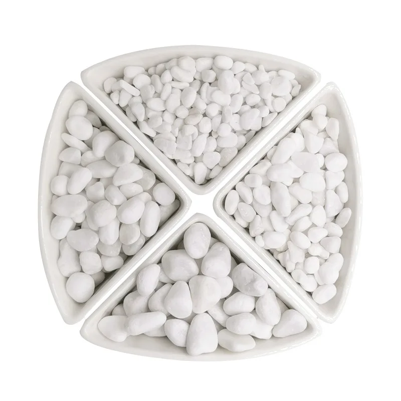 Wholesale good price white pebble tumbled snow white cobble stones for landscaping outdoor decoration