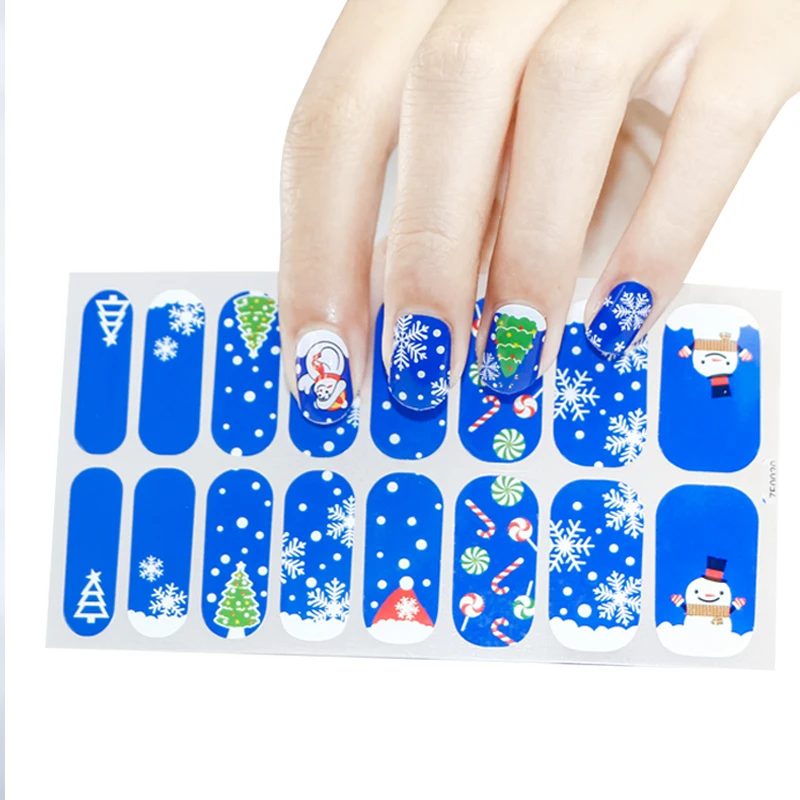 High quality custom long-lasting Christmas pumpkin design nail polish stickers, nail art, nail wraps