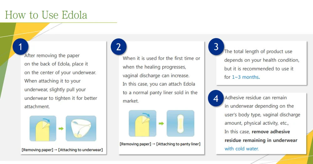 Pantyliner pad for adult pad Edola Oriental Herbal extract diaper panty liner Pad