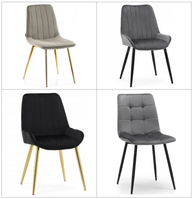 Elegant Lifestyle Upholstered Velvet Dining Chairs Reception Chairs with gold Metal Legs Tufted Accent Living Room  arm Chair