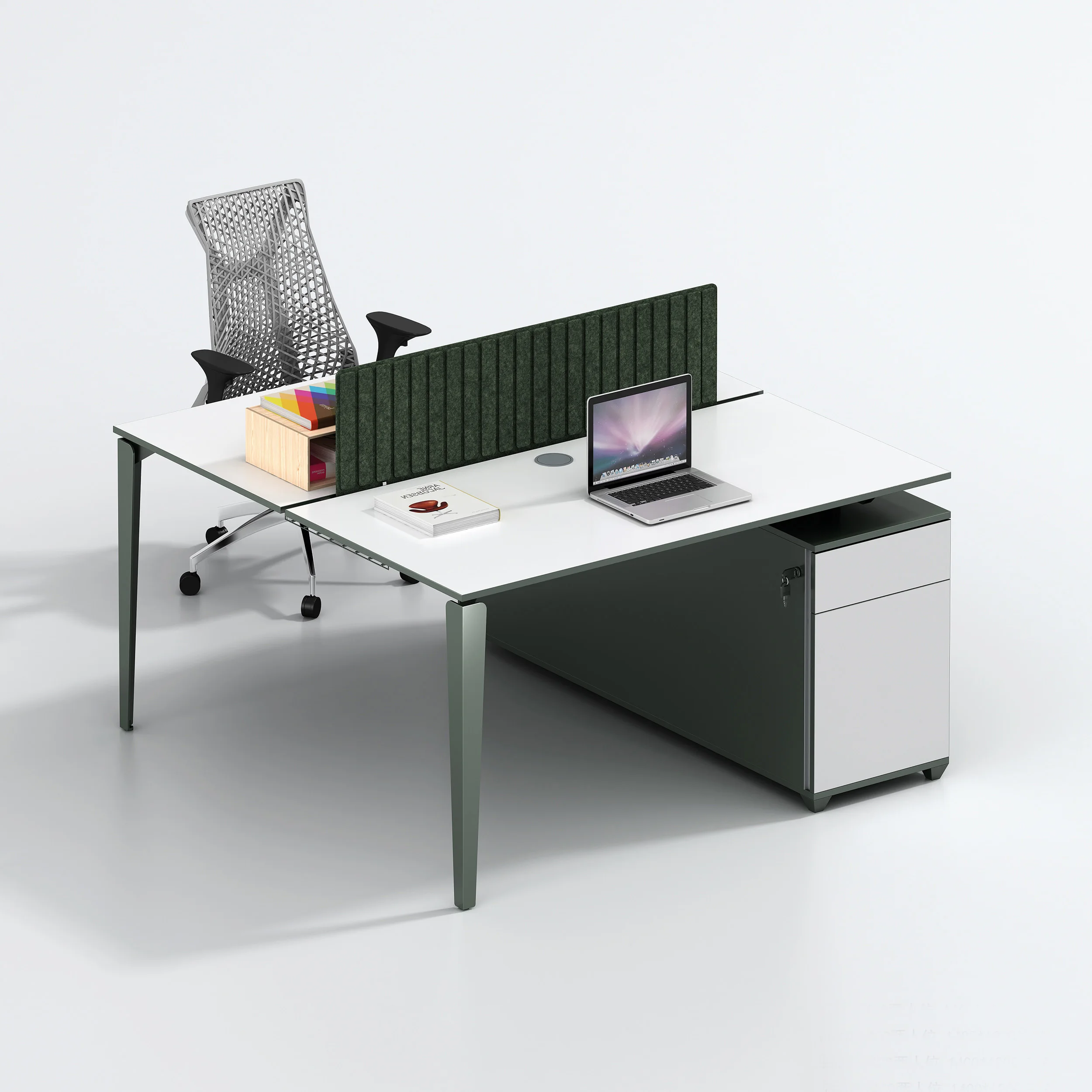 Modern Design Modular Office Furniture Workstation Desk Two Seater Staff Office Table