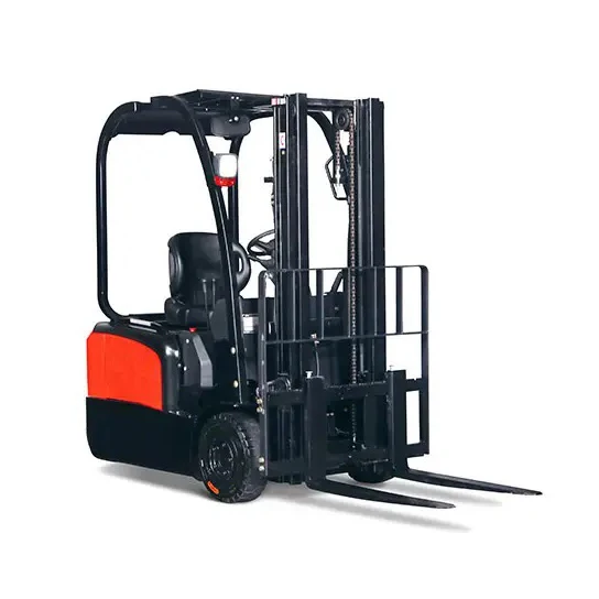 1.5ton 3-wheels electric forklift with 4.5m triplex masts and cascade sideshift