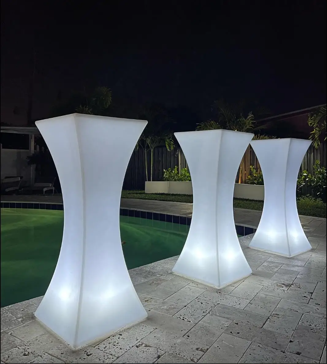 Factory Light Up Night Club Lounge Outdoor High Top Cocktail Led Bar Furniture Table Led Round Tables For Event Party Garden