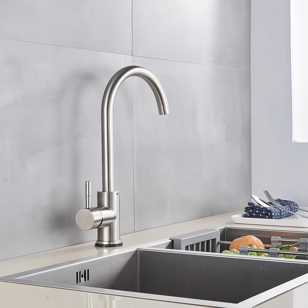 Sensor Faucet Brushed Nickel Kitchen Sink Faucet Touch Control Faucet Tap Hot Cold Water Mixer Deck Mounted 360 Degree Rotation