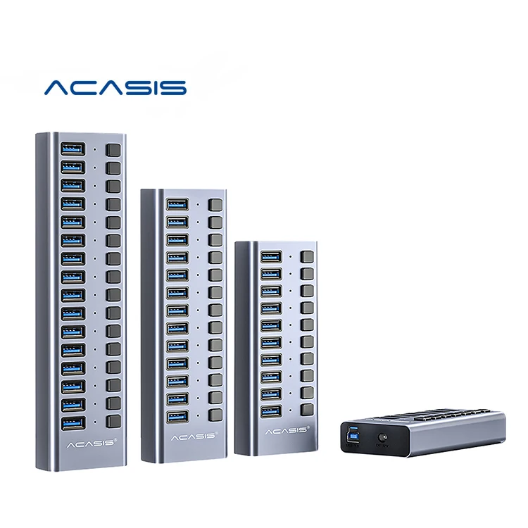 ACASIS 7/10/13/16 Port USB 3.0 HUB Support Charging with 12V 20 PORTS USB Aluminum USB Splitter For Mac Accessories Desktop