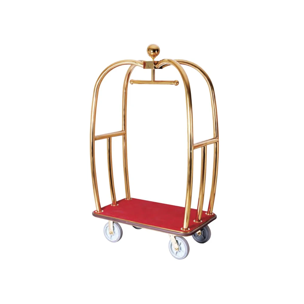 Hotel Lobby Luggage Trolley Apple shaped Service Cart Custom Birdcage Style Baggage Trolleys OEM Manufacturer Wholesale