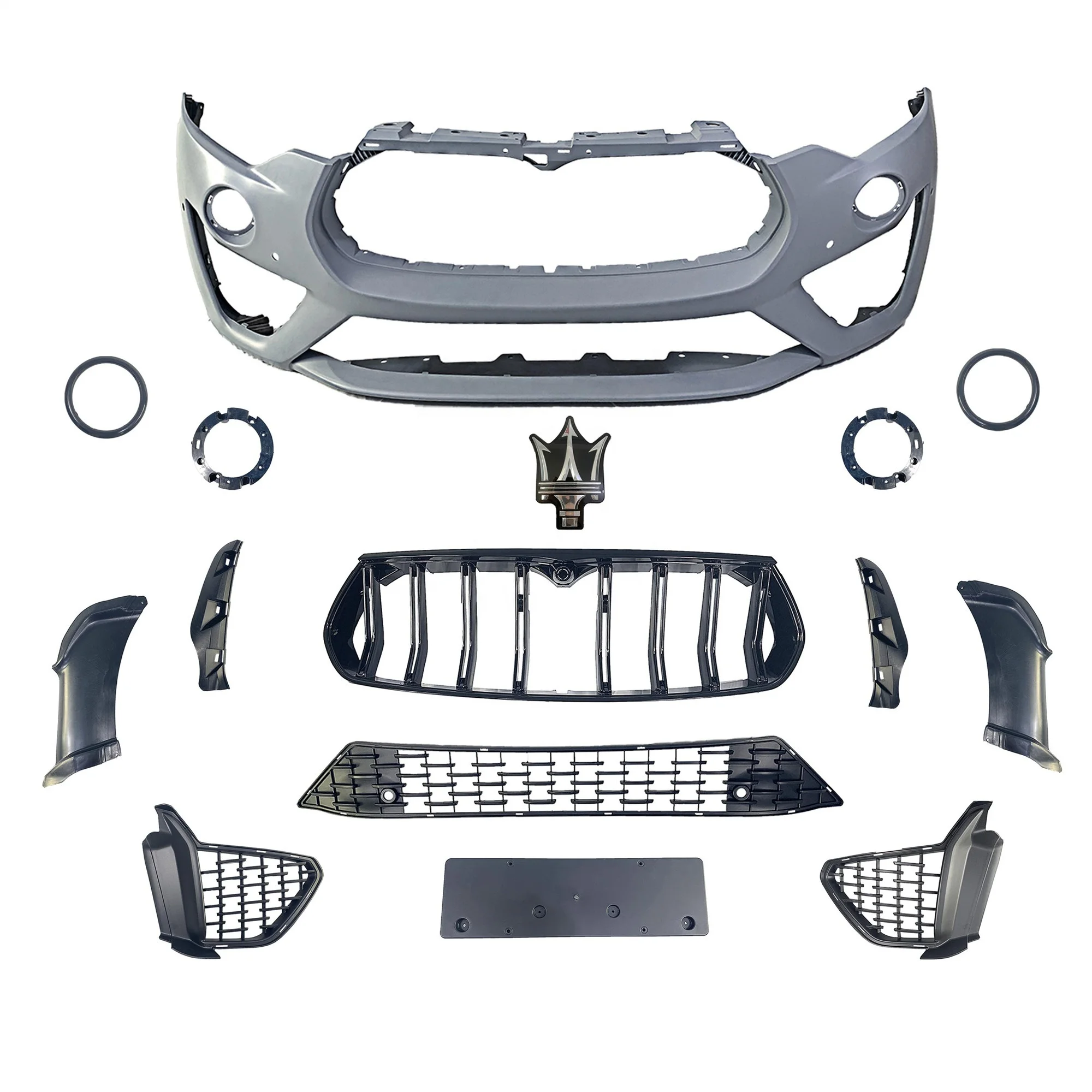 Bodykit For 2017 2018 2019 2020 2021 Maserati Levante Upgrade GTS Car Front Bumper Grille