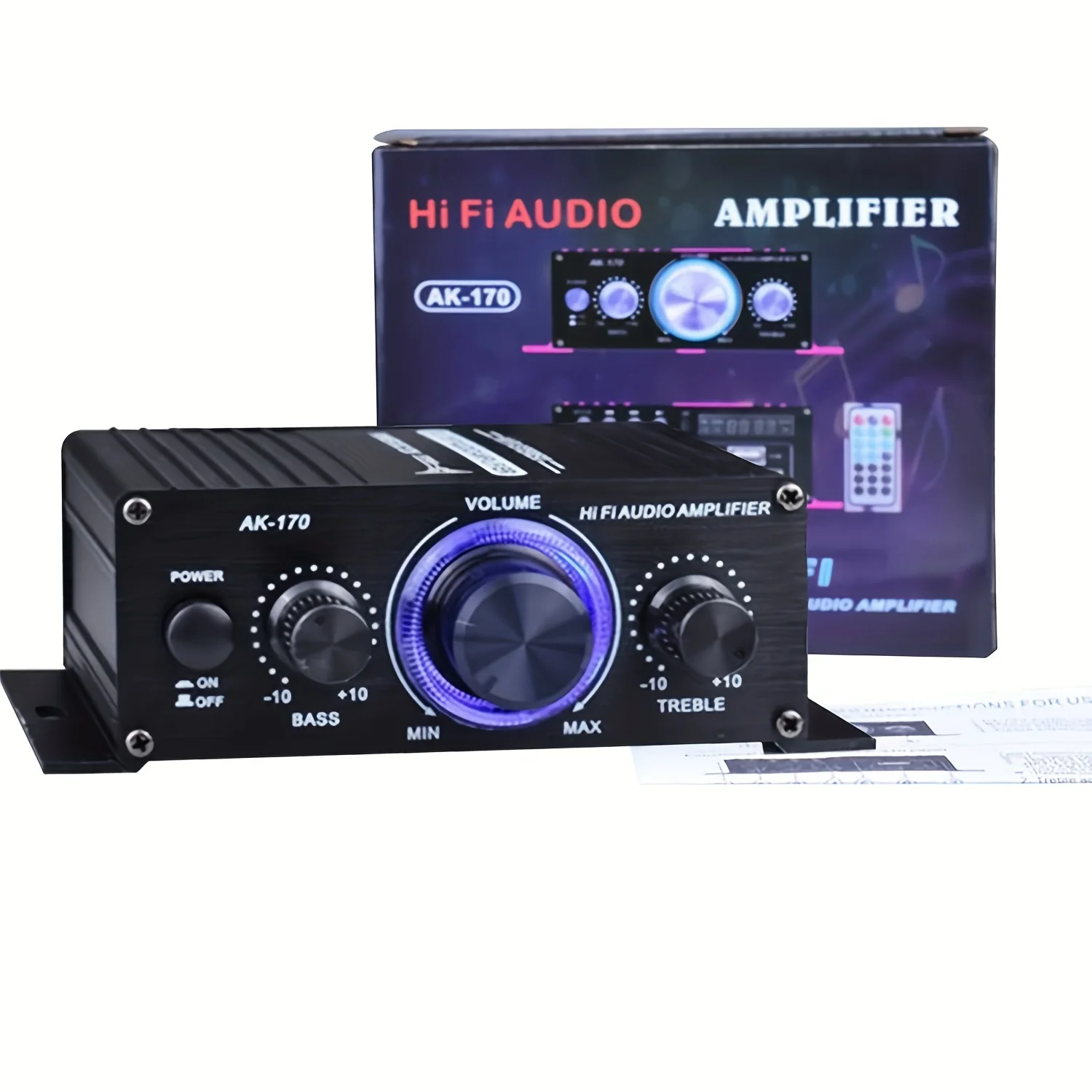HIFI Power Amplifier Car Home Theater Digital Power Audio for Speaker Treble Bass Control FM USB 400W