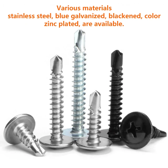 Iron Black Zinc Self-tapping Self-drilling Screws Black Steel Tile Nails Dovetail Self-drilling Wood Screws M4.2 M4.8 M5 M5.5