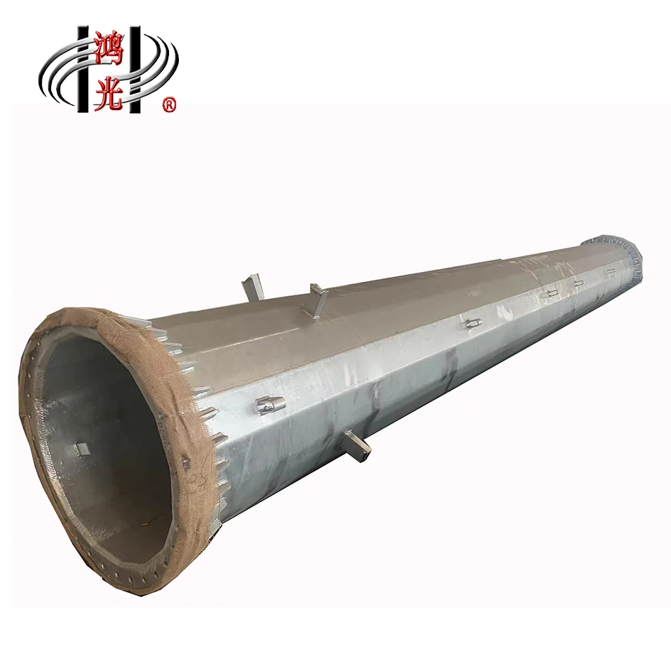Customized hot Dip Galvanized Electric Power Pole Transmission Line Pole Steel  Poles