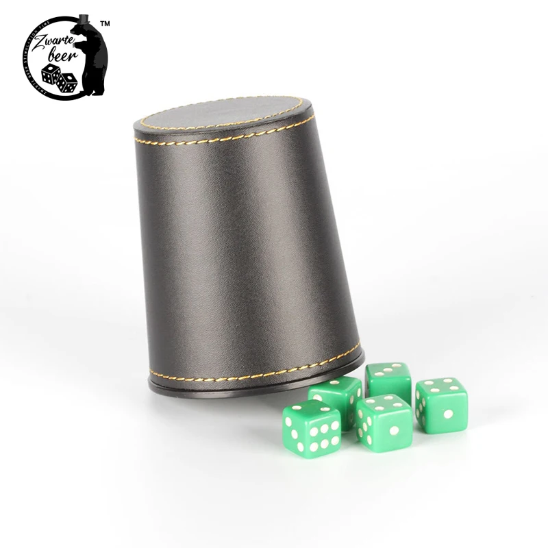 Professional Grade Dice Cup With Ribbed Exterior Custom Logo Pu Lining  Board Games And Casino