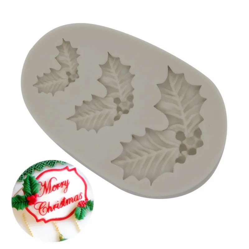Christmas Holly Leaf Silicone Molds Resin Molds Silicone Mold for Resin Epoxy DIY Ornaments Decor