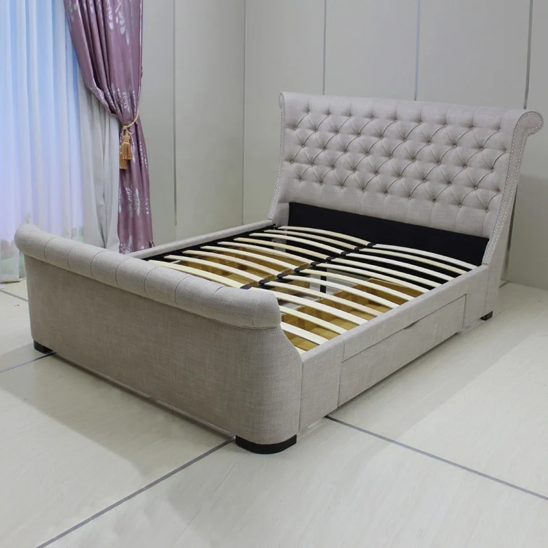 
padded soft bed frame double latest wooden divan bed design 