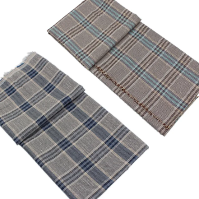 
Super Plaid viscose nylon linen fabric for shirt scarf soft and comfortable 