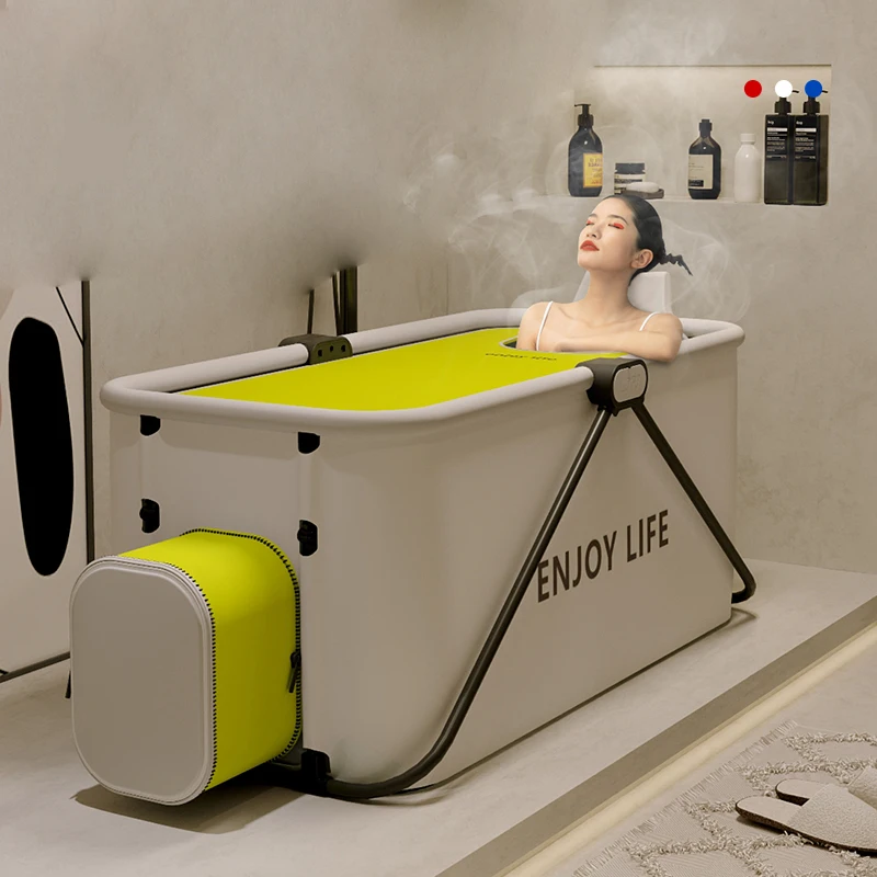 Fast Shipping Free Install Soft Comfortable Steaming SPA Indoor Free Standing Adult Folding Bathtub