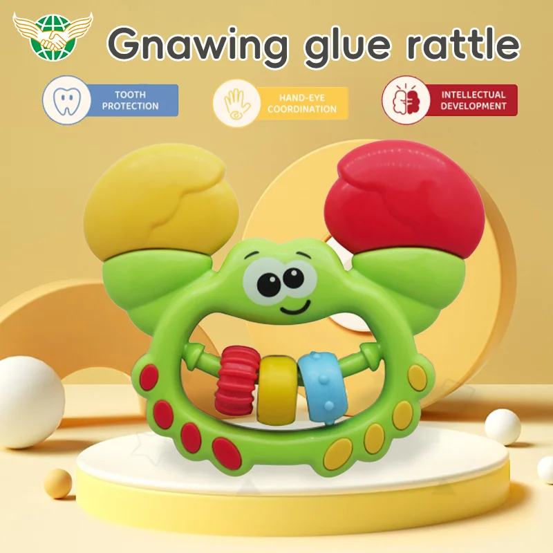 Infant Crab Shape Plastic Rattles Animals Rattle Soft Toy Baby Teething Toys for Babies