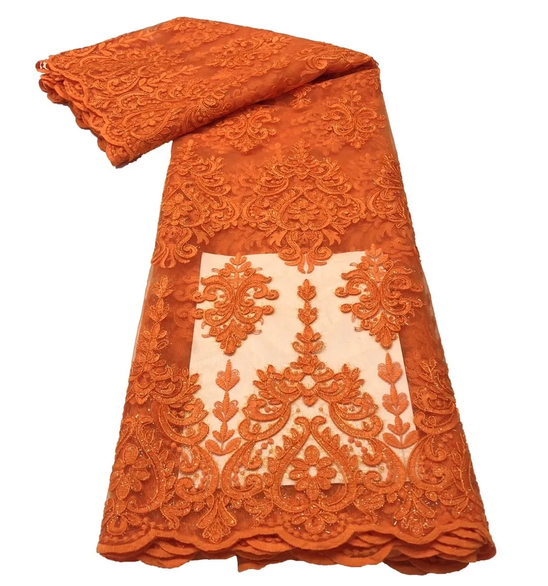 Свадебное платье, кружевная ткань ручной работы из бисера, новейшее французское кружево для женщин