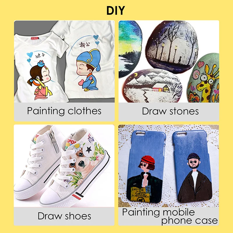 Foska  60ml Display box 12 Colors 18 colors DIY Acrylic Color Paint set Non toxic Acrylic Color Painting For Kids