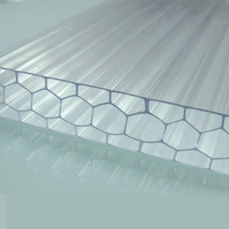 Polycarbonate Sheeting 10mm Honeycomb Clear Plastic sheet roofing plates for patio covers