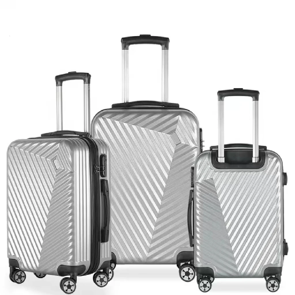 luxury designer yellow travelling bags custom logo 3 pieces hard shell travel suitcases abs trolley luggage set with trolley