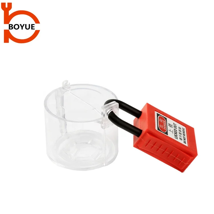 China industrial safety Transparent Pc 22mm 30.5mm Power Electrical Push Button Switch Safety Lockout