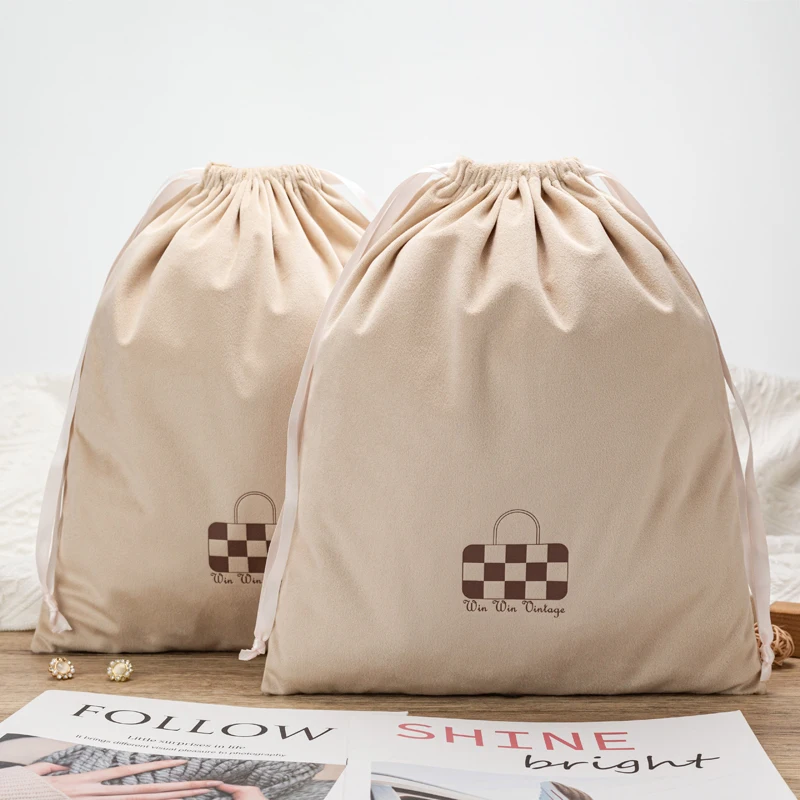 Custom Logo High Quality Luxury Microfiber Suede Velvet Jewelry Pouch Earring Necklace Ring Bracelet Brooch Drawstring Bag