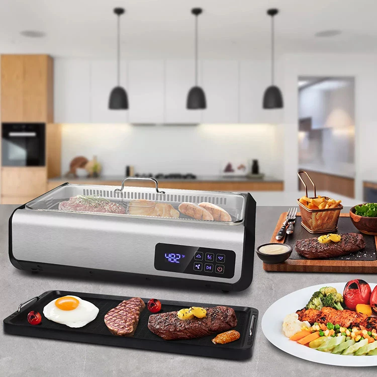 Indoor Electric BBQ Grill Roasting Pan Barbecue Machine Smokeless Grill Raclette