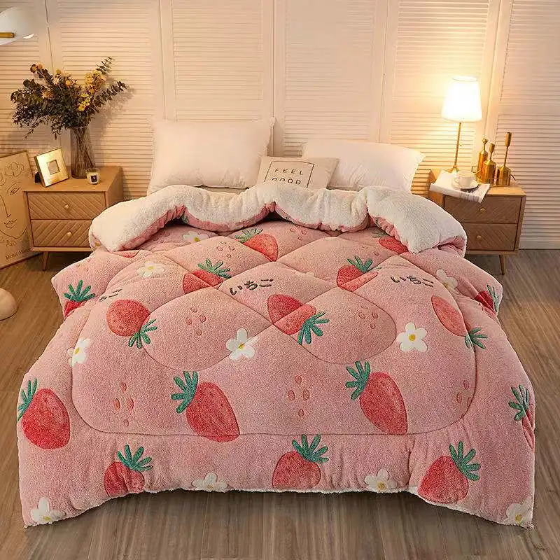Hot sale thick velvet comforter fleece comforter soft comfortable heavy quilt warm edredones