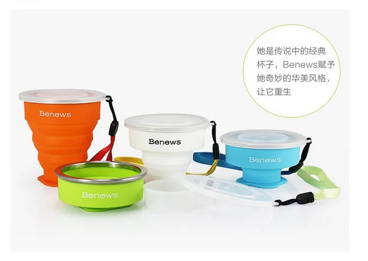 Silicone Collapsible Foldable Cup Custom Logo Portable Travel Coffee Mug Cup Travel mouthwash cup