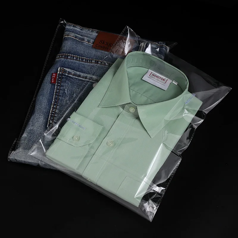 Factory wholesale low price transparent self-adhesive seal clothes opp packing plastic bag clear poly opp bags