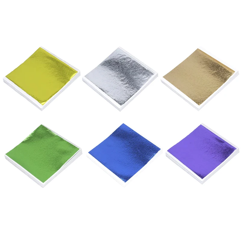 China High Quality Factory Direct Price 500 Sheets For Decorating Wall Art Crafts 9*9cm Taiwan Gold Leaf PE Foil
