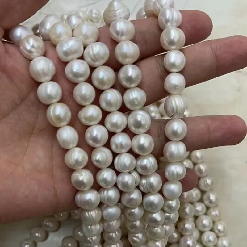 cheap Natural Freshwater White 4-11mm Potato round thread Pearls String loose beads Pearl for Jewelry Making wholesale