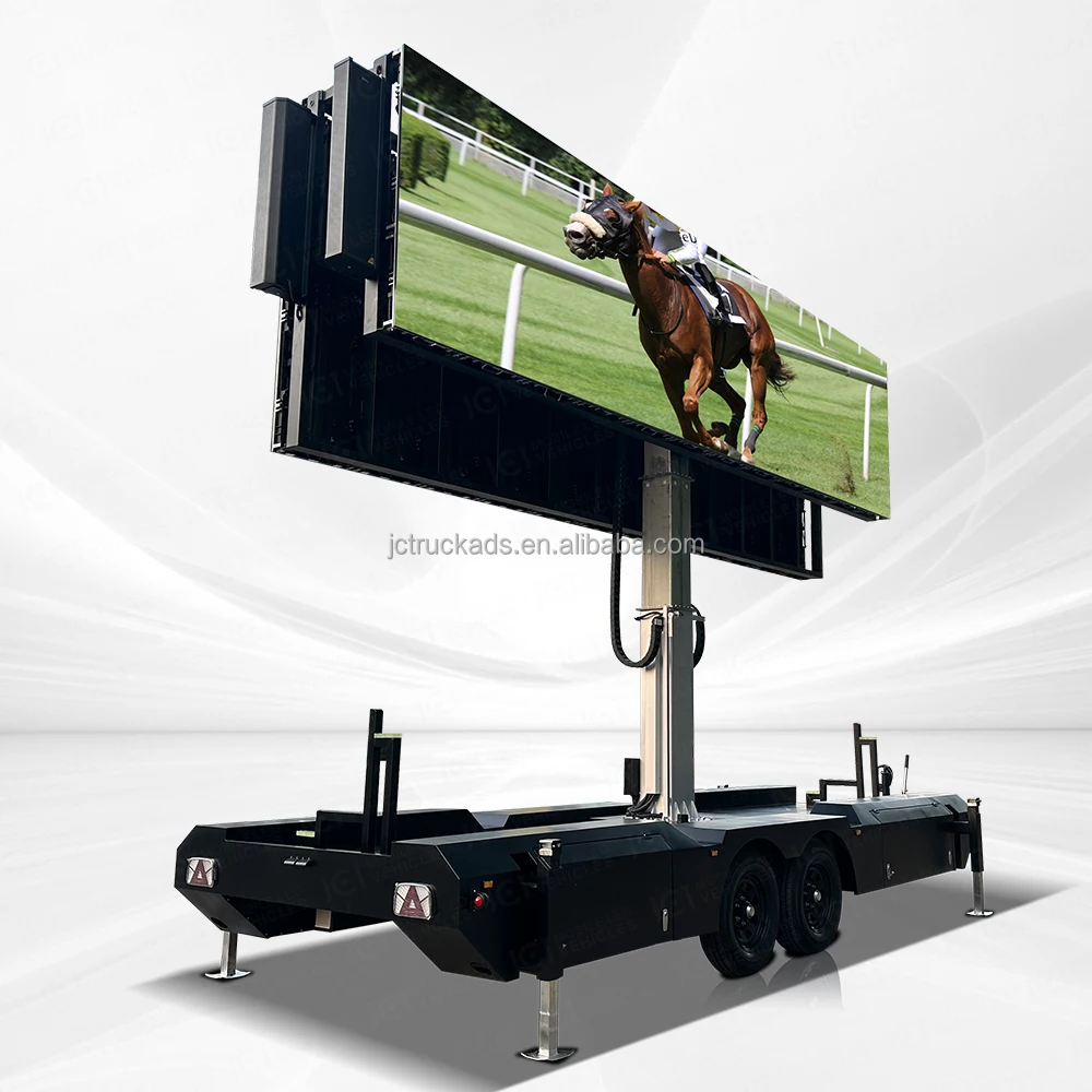 JCT 2024W JCT EF21W  rising 2.5m  LED Mobile Advertising Trailer Outdoor Billboard LED Truck Trailer Car Vehicle
