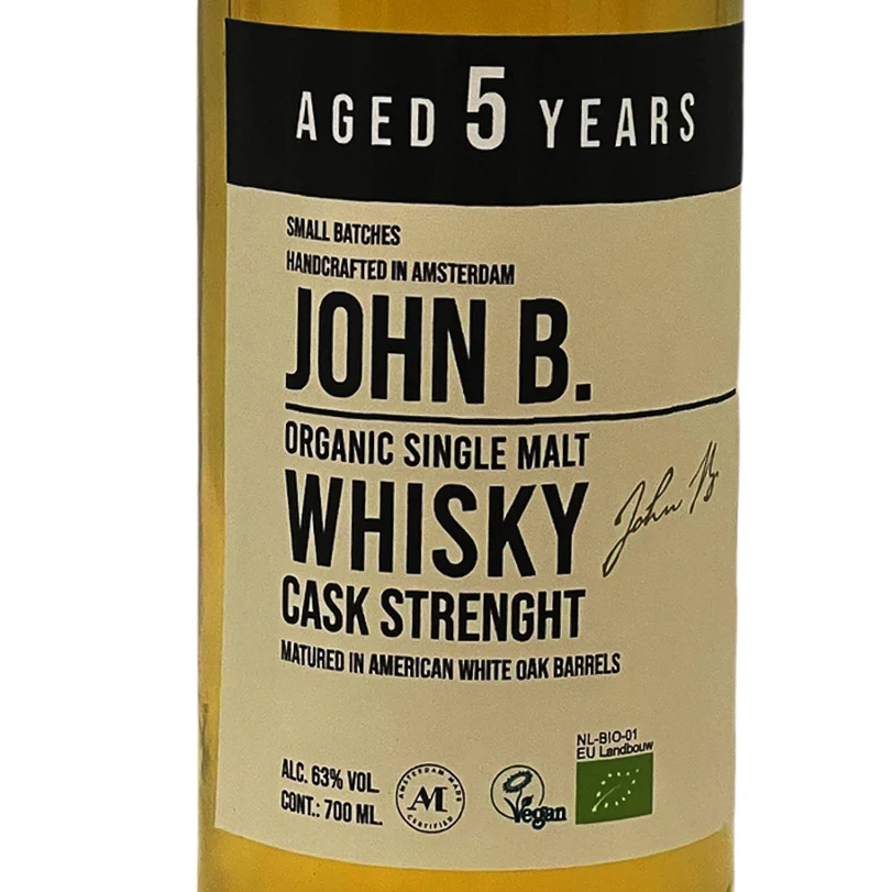 Brand John B. - Whiskey Single Malt 5 y.o., Cask Strength, alc. 63% vol., Bottle 700 ml