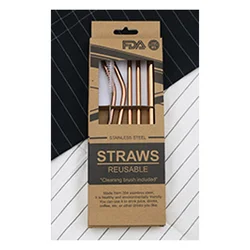 Food Grade Stainless Steel Straws and Brush set Tumbler Accessories