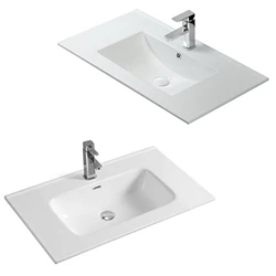 Matt Color Thin Edge Ceramic lavabo luxury Cabinet bathroom sinks wash basin