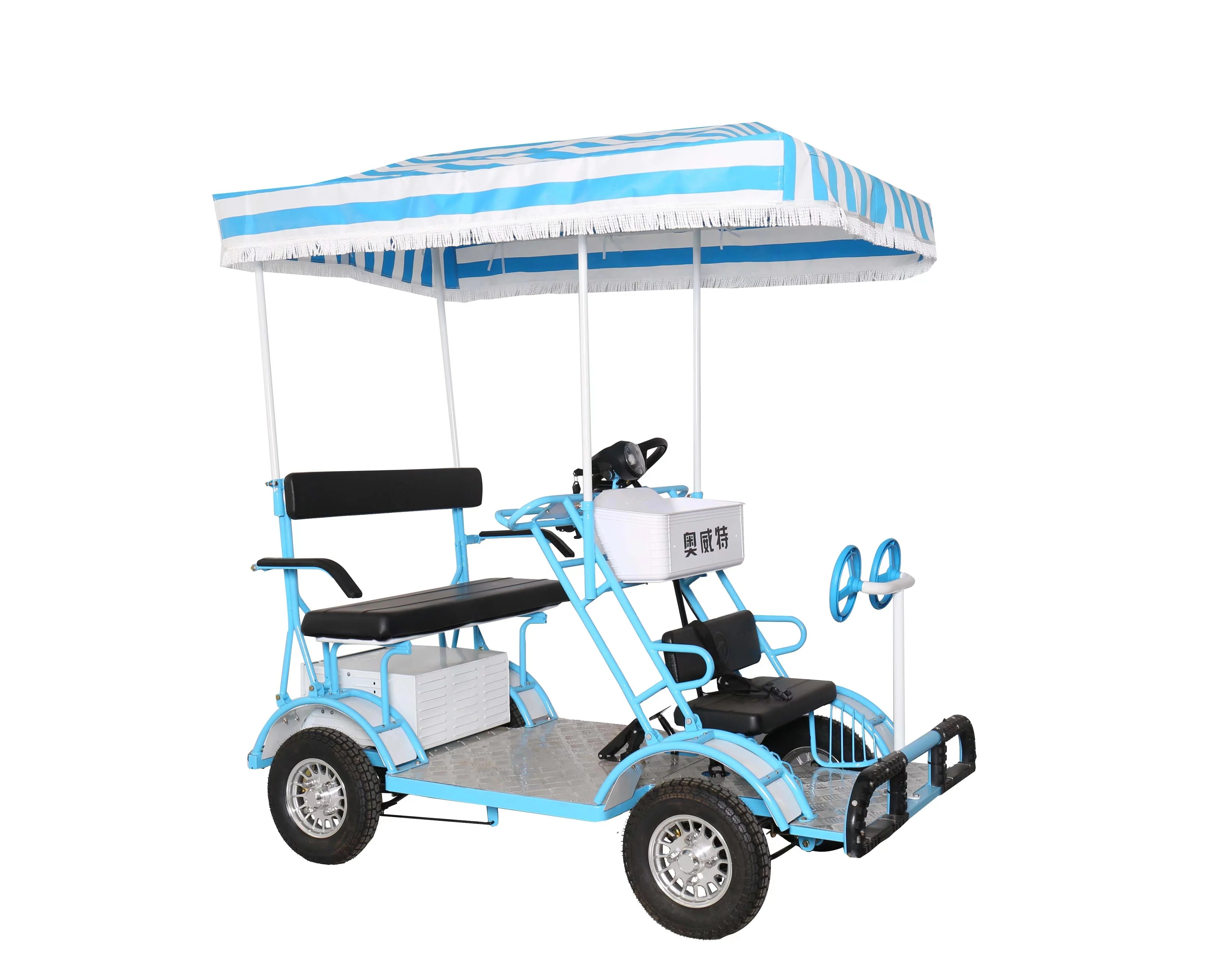 Park Seaside Family 4 Wheel electric Bike Adult 2 seaters Car Sightseeing Tandem Bike 1200W 48V 32A Lithium battery
