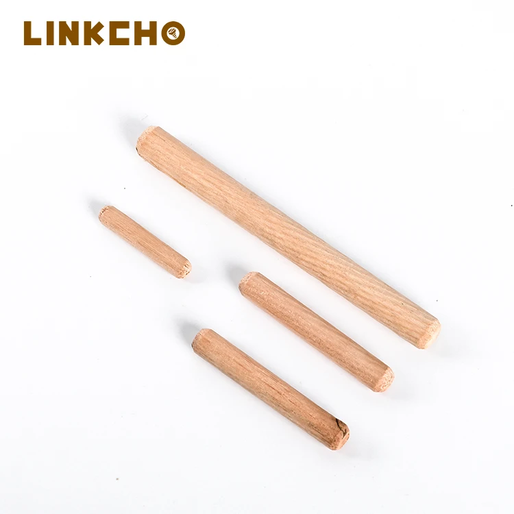 Furniture Eucalyptus Spiral Wood Plug Connector Straight Grooved Round Fluted Small Wooden Craft Dowel Rods Pins Set