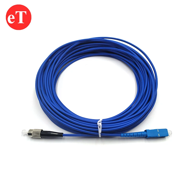 3.0mm Simplex Single Mode Armoured G657A1 Cable De Fibra Optica FC-SC UPC Fiber Optic Patch Cord