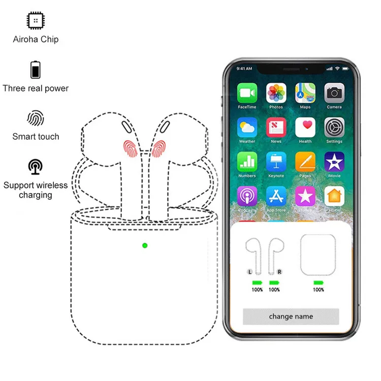  anc Air tws gen 2 3 4 Airoha Wireless Bluetooth Original 1562a 1536u Chip pod 1:1 earbuds earphone headphone appl airpodes