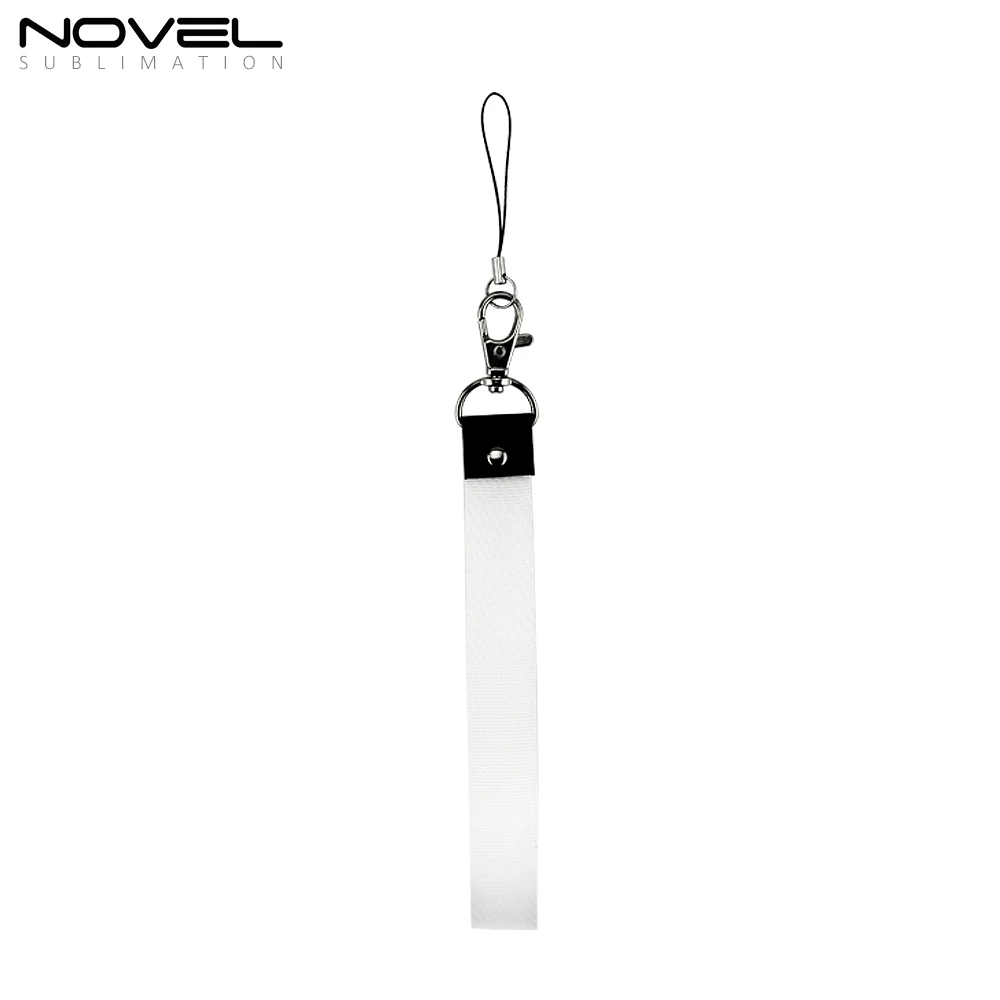 Personality Diy Blanks Customized Sublimation Mobile Phone Lanyard With Clasp White Neck Phone Straps